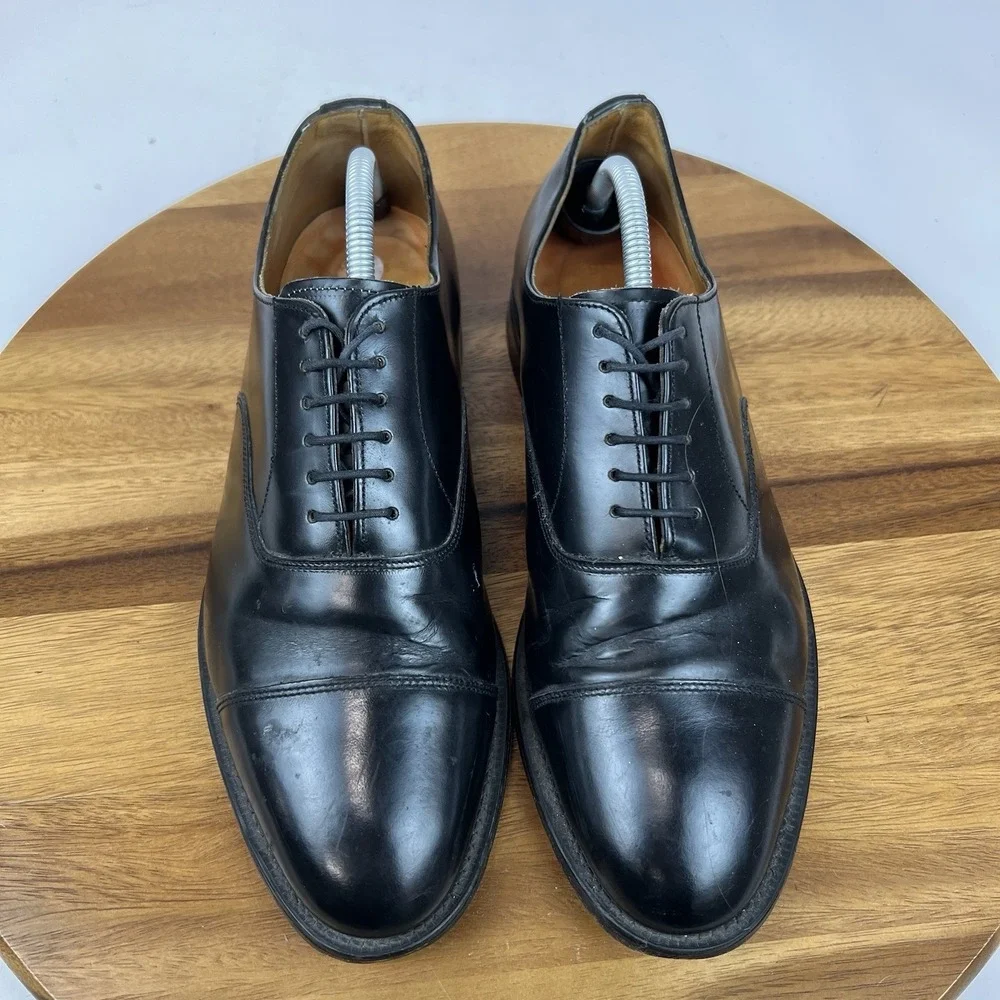 Mens Gleneagles Cambridge Black Leather Brogue‎ Dress Shoes Oxfords Size 9.5 D